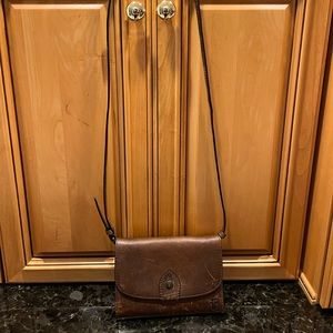 Frye rich brown leather crossbody